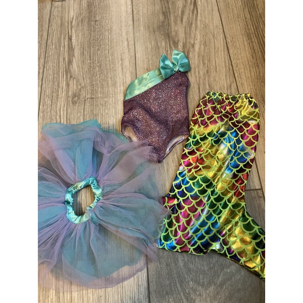 18" Doll Clothes Purple/Teal Glitter Swimsuit, Tutu, Mermaid Tail Summer Fun!
